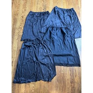 Vintage Lot Of 10 Nylon Slip Skirts 70s-90s‎ Vanity Fair & More Ivory Black Pink